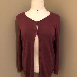 Ann Taylor Plum Cardigan Size Large